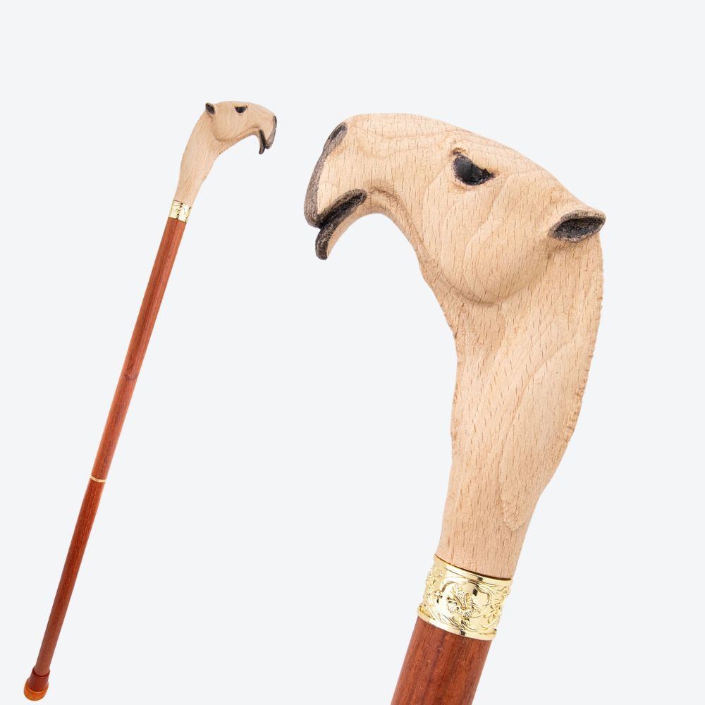 Vintage Desert Camel Wooden Walking Stick Beige