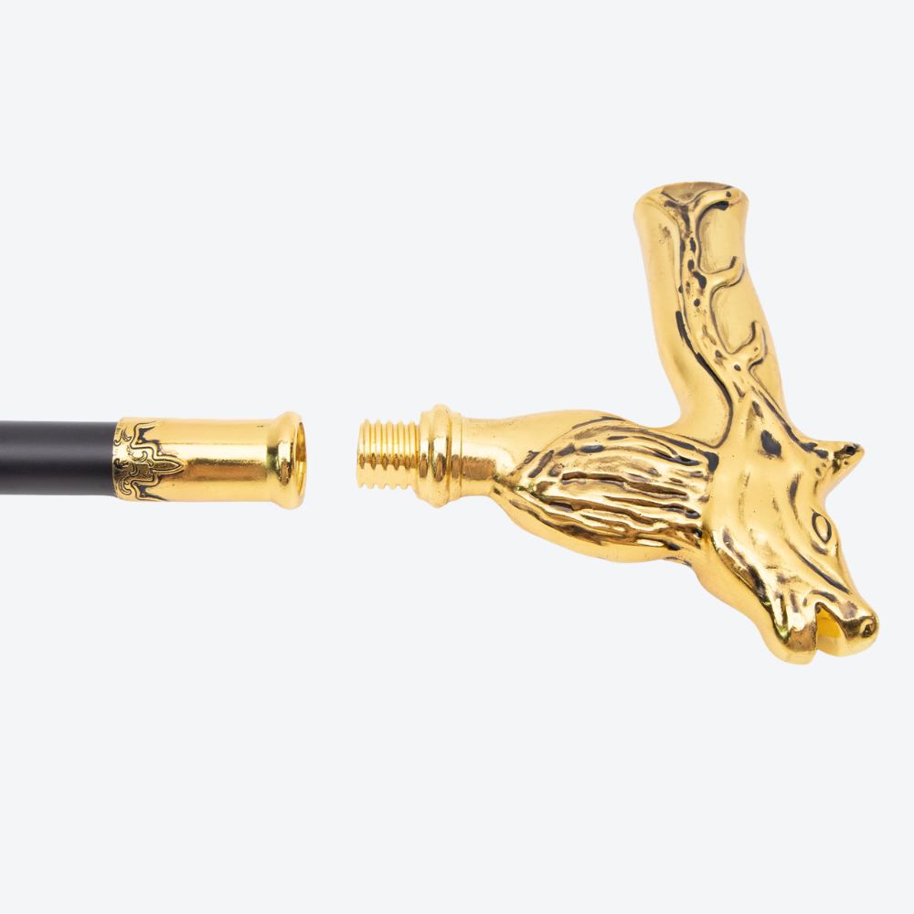 Classic Golden Deer Metal Cane