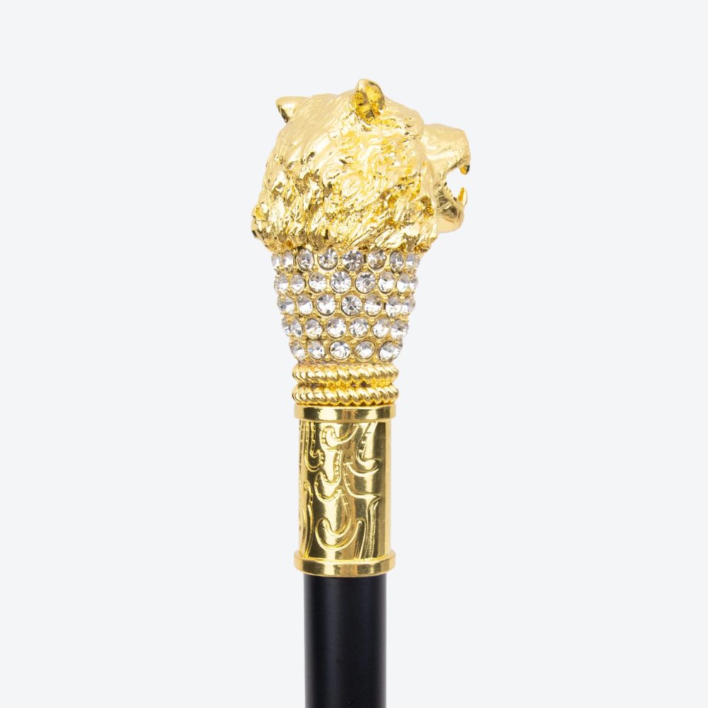 Voracious Wolf Metal Cane Golden