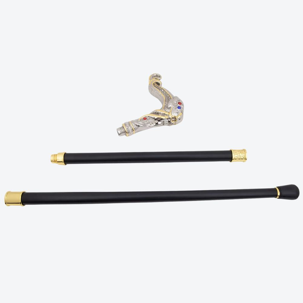 Octopus Skull Metal Cane Silver