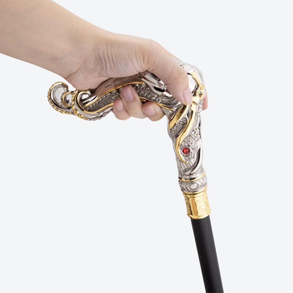 Octopus Skull Metal Cane Silver