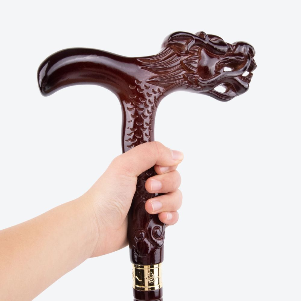 Ancestral Dragon Wooden Classic Cane Red-Bastoni UK