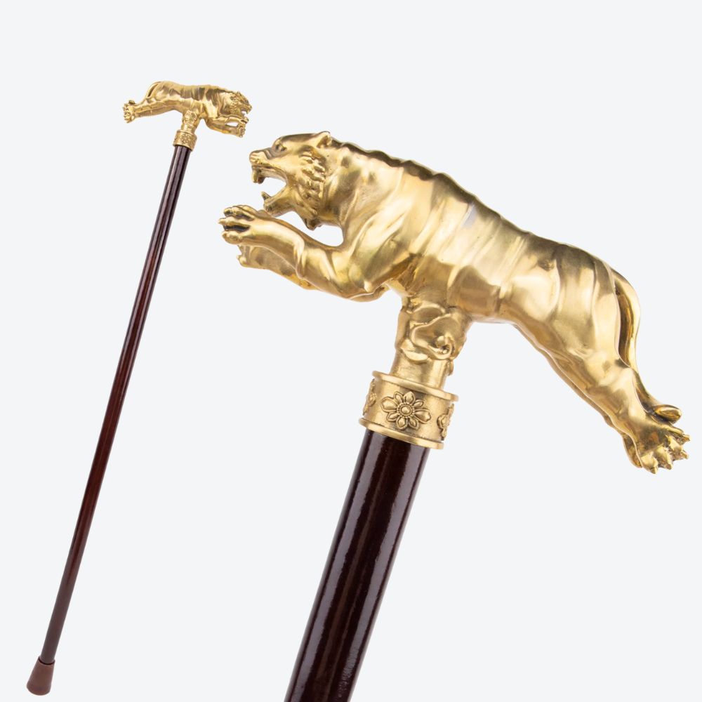 Ancestral Golden Tiger Wooden Cane Classic-Bastoni UK