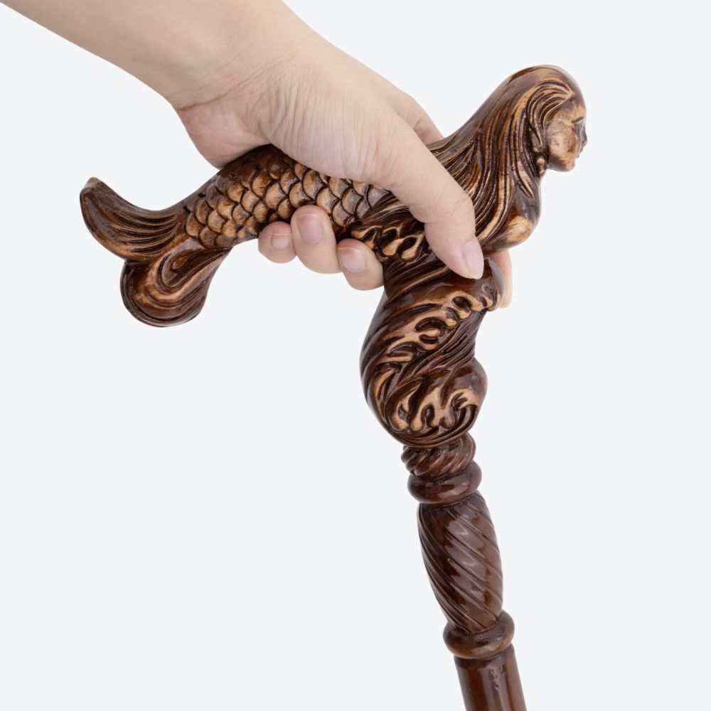 Atlantic Mermaid Vintage Wooden Cane-Bastoni UK