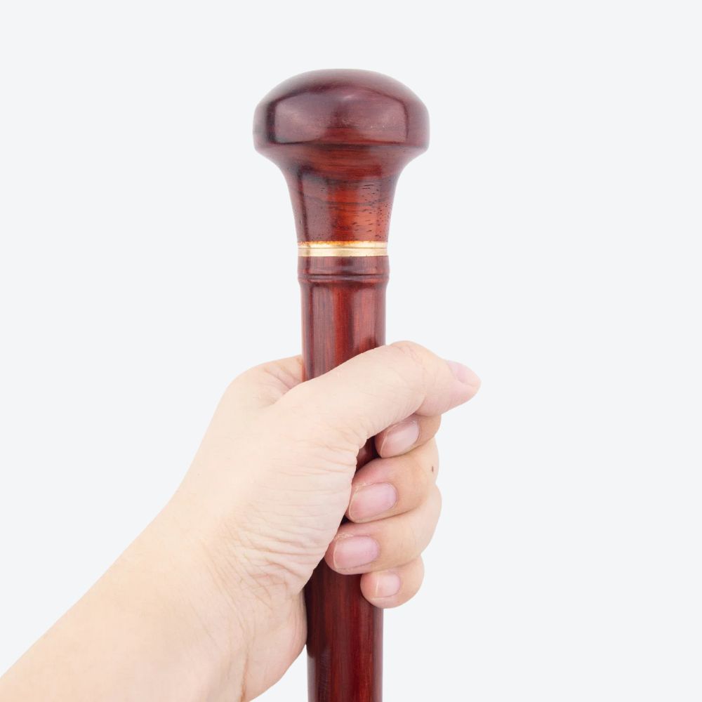Bamboo Wooden Walking Stick with Flat Handle - Bastoni