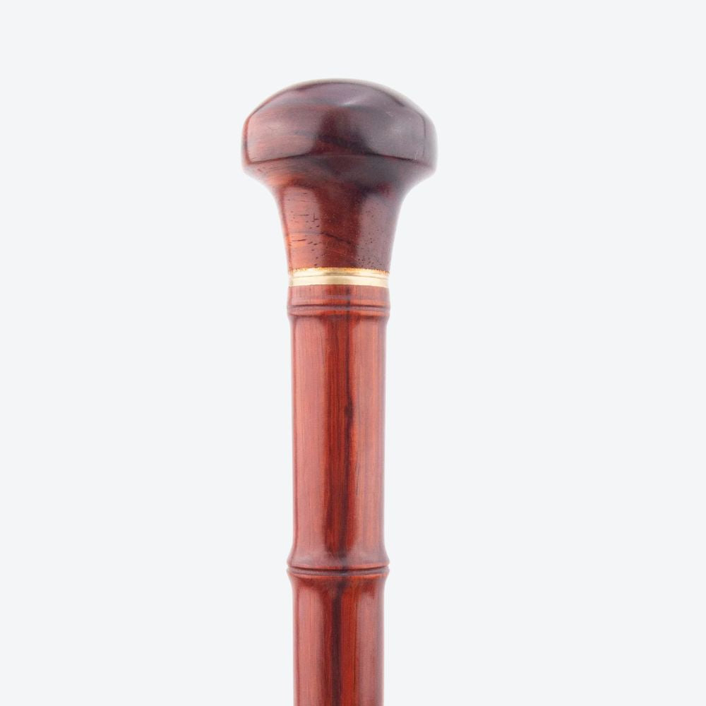 Bamboo Wooden Walking Stick with Flat Handle - Bastoni