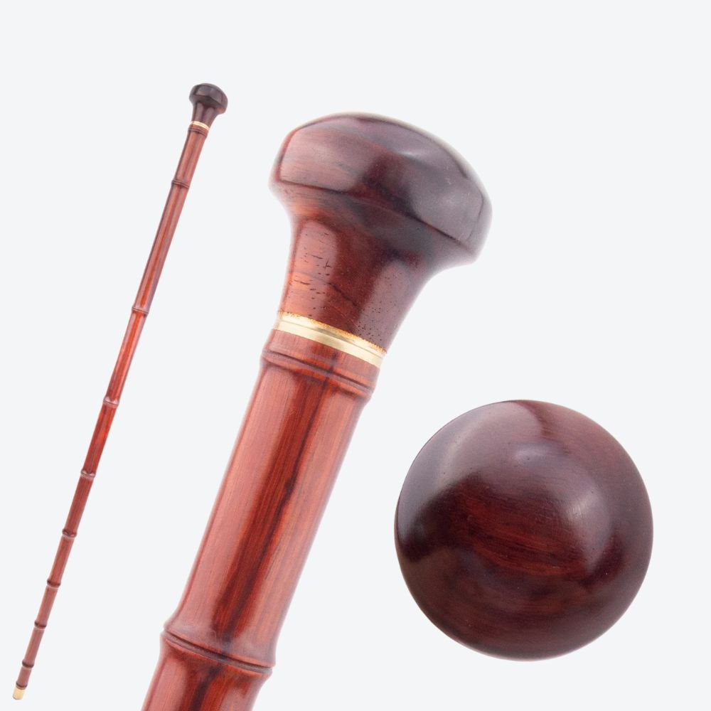 Bamboo Wooden Walking Stick with Flat Handle - Bastoni