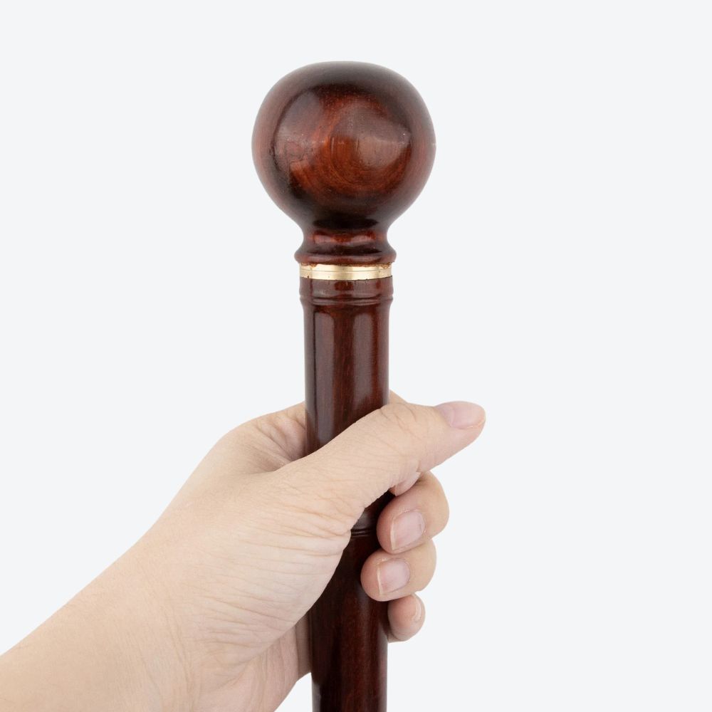 Bamboo Wooden Walking Stick with Grip Handle - Bastoni