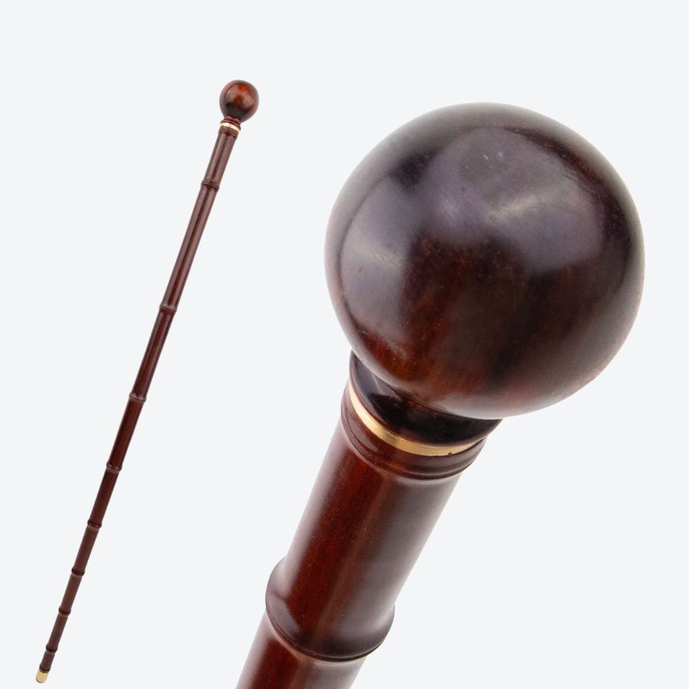 Bamboo Wooden Walking Stick with Grip Handle - Bastoni