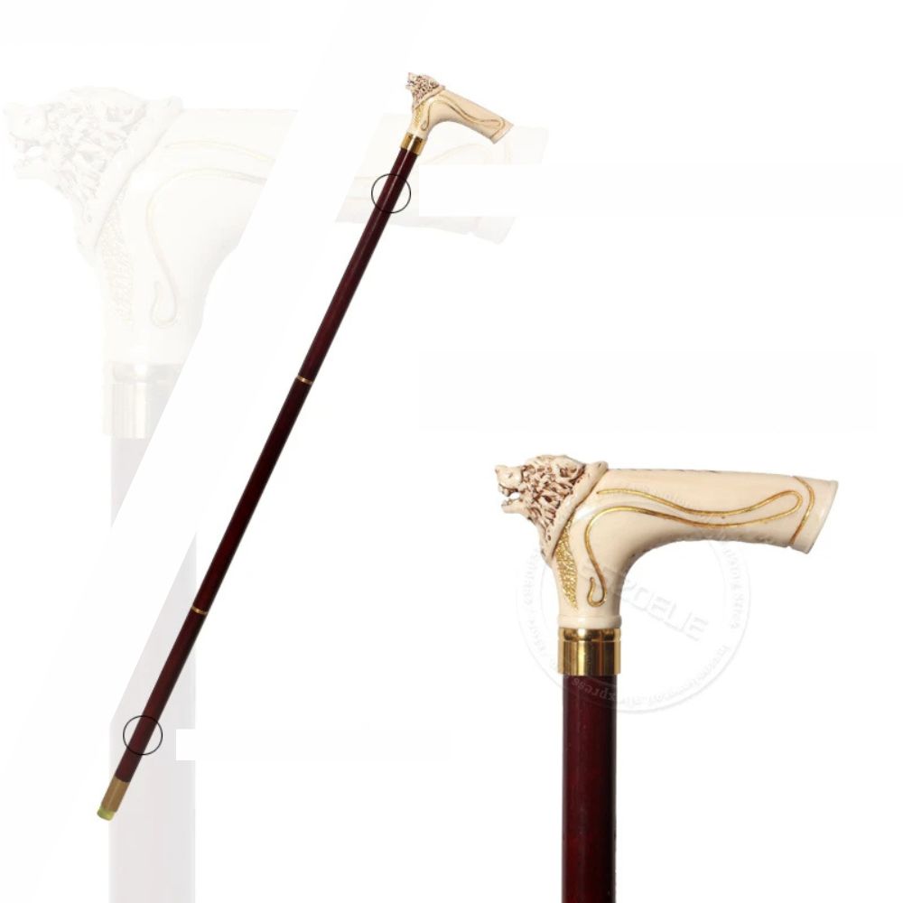 Bastoni Black Imperial Wolf German Beech Wood Walking Stick