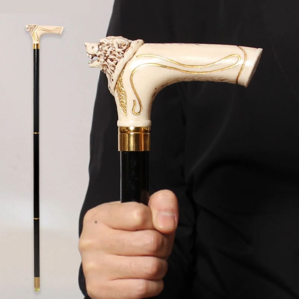 Bastoni Black Imperial Wolf German Beech Wood Walking Stick
