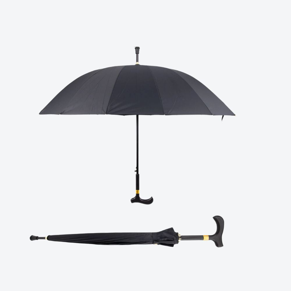 Bastoni Black Windproof Umbrella Cane