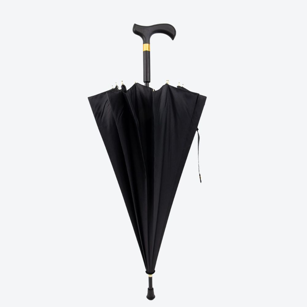 Bastoni Black Windproof Umbrella Cane
