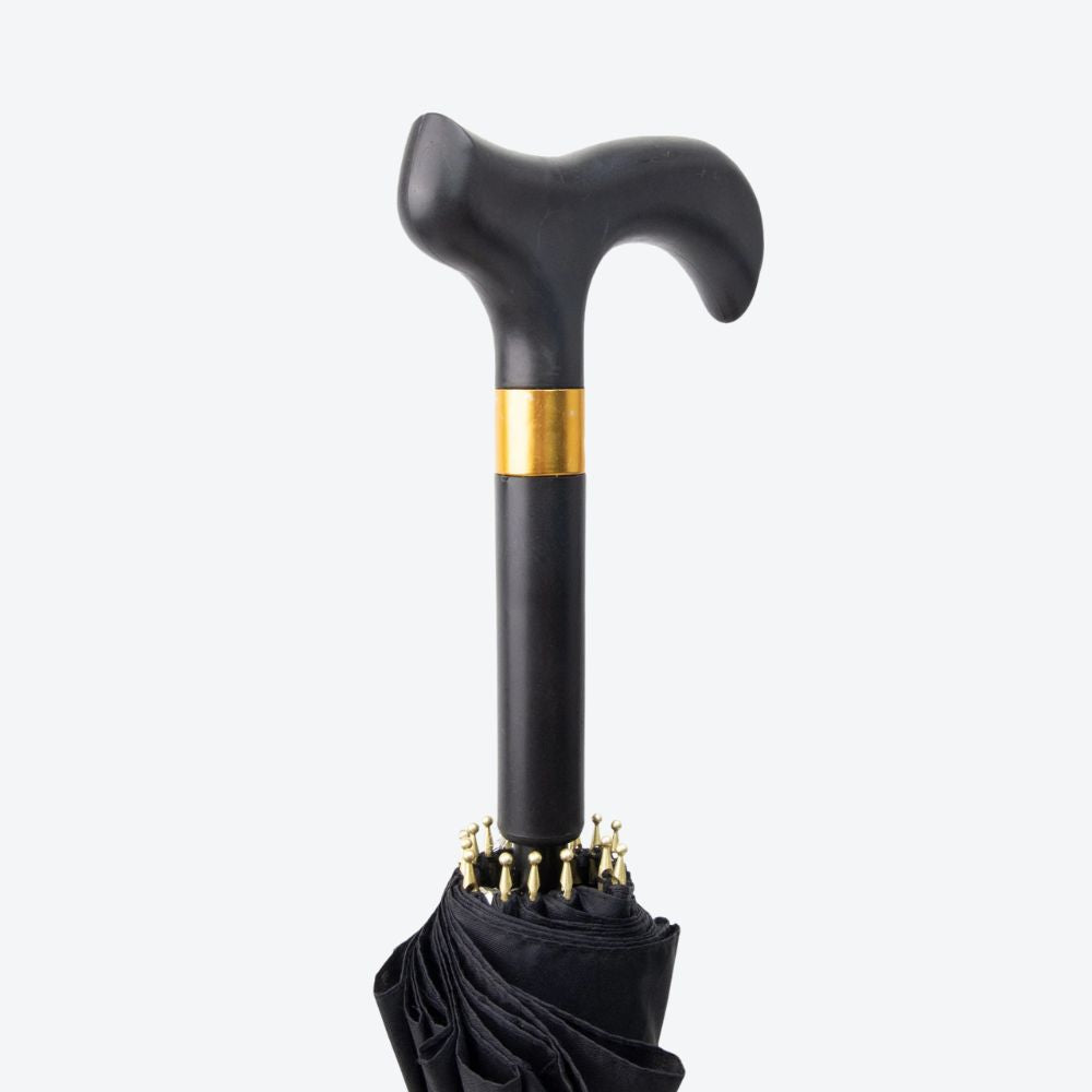 Bastoni Black Windproof Umbrella Cane