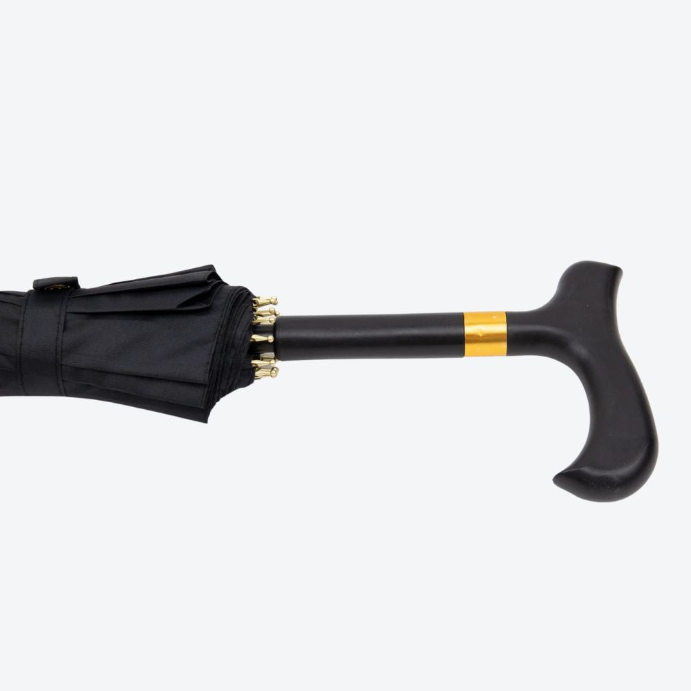 Bastoni Black Windproof Umbrella Cane