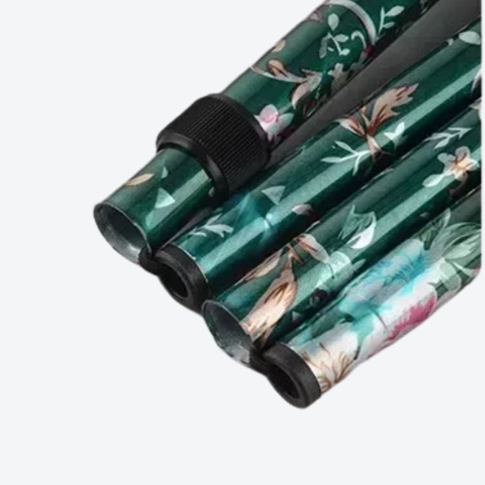 Bastoni Red Flower Garden Folding Women's Walking Stick