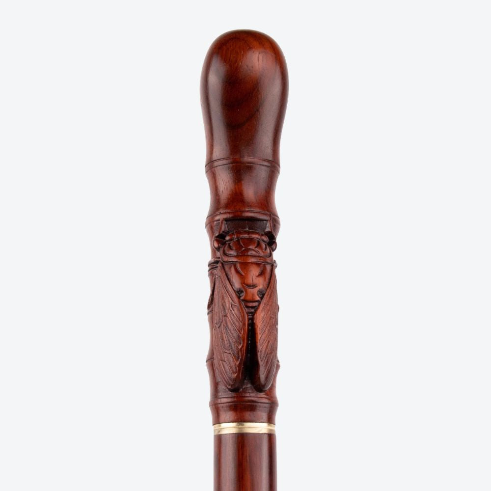 Brown Bamboo Cicada Wooden Cane-Bastoni UK