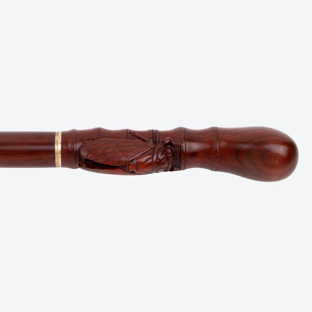 Brown Bamboo Cicada Wooden Cane-Bastoni UK