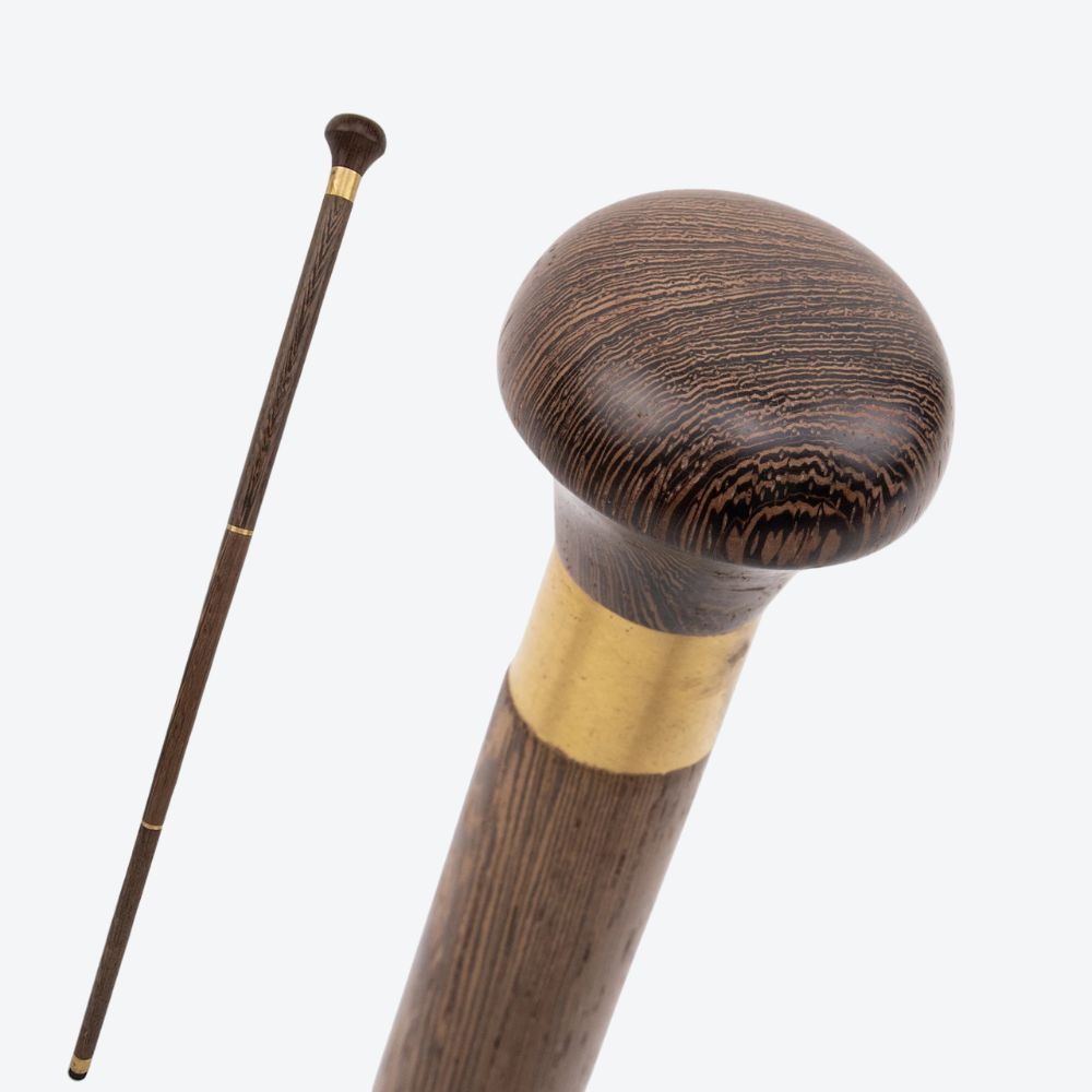 Brown Wooden Cane with Bastoni Handle