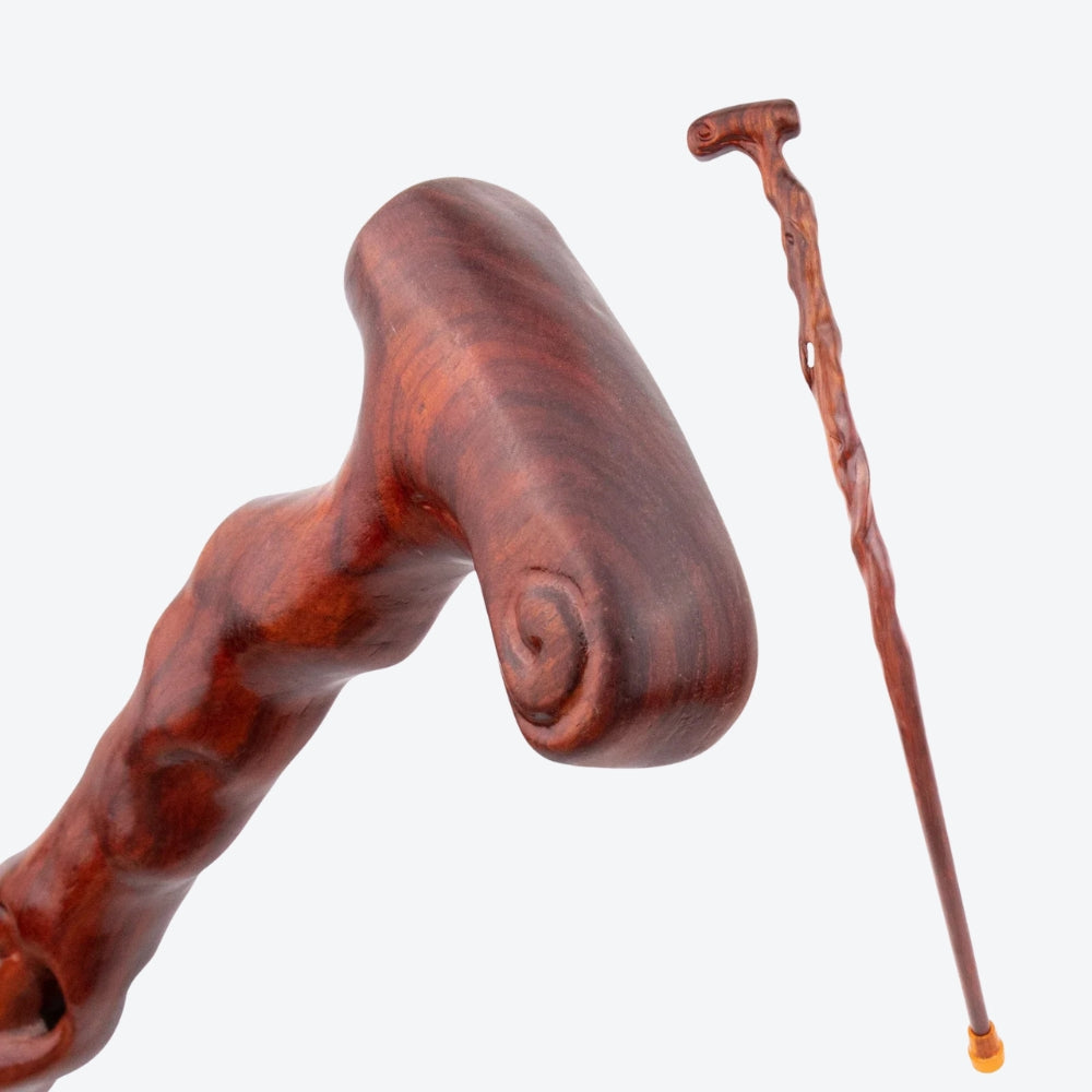 Carved Wooden Walking Stick with Colonial Knot - Bastoni