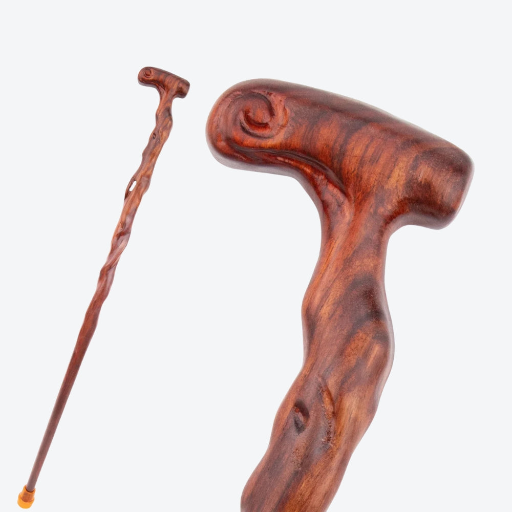 Carved Wooden Walking Stick with Colonial Knot - Bastoni