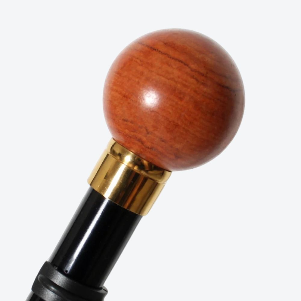 Classic Adjustable Metal Cane with Rosewood Pommel-Bastoni UK
