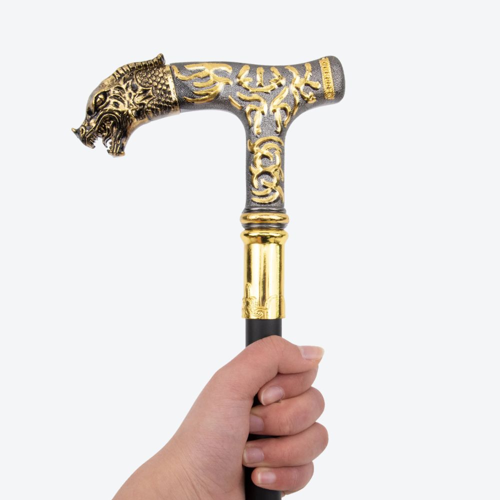 Classic Dragon Head Metal Cane-Bastoni UK