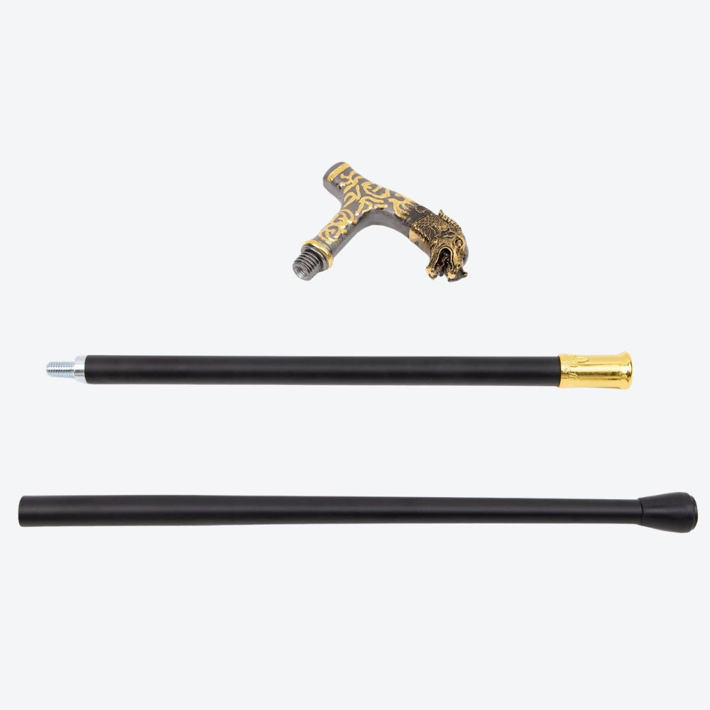 Classic Dragon Head Metal Cane-Bastoni UK