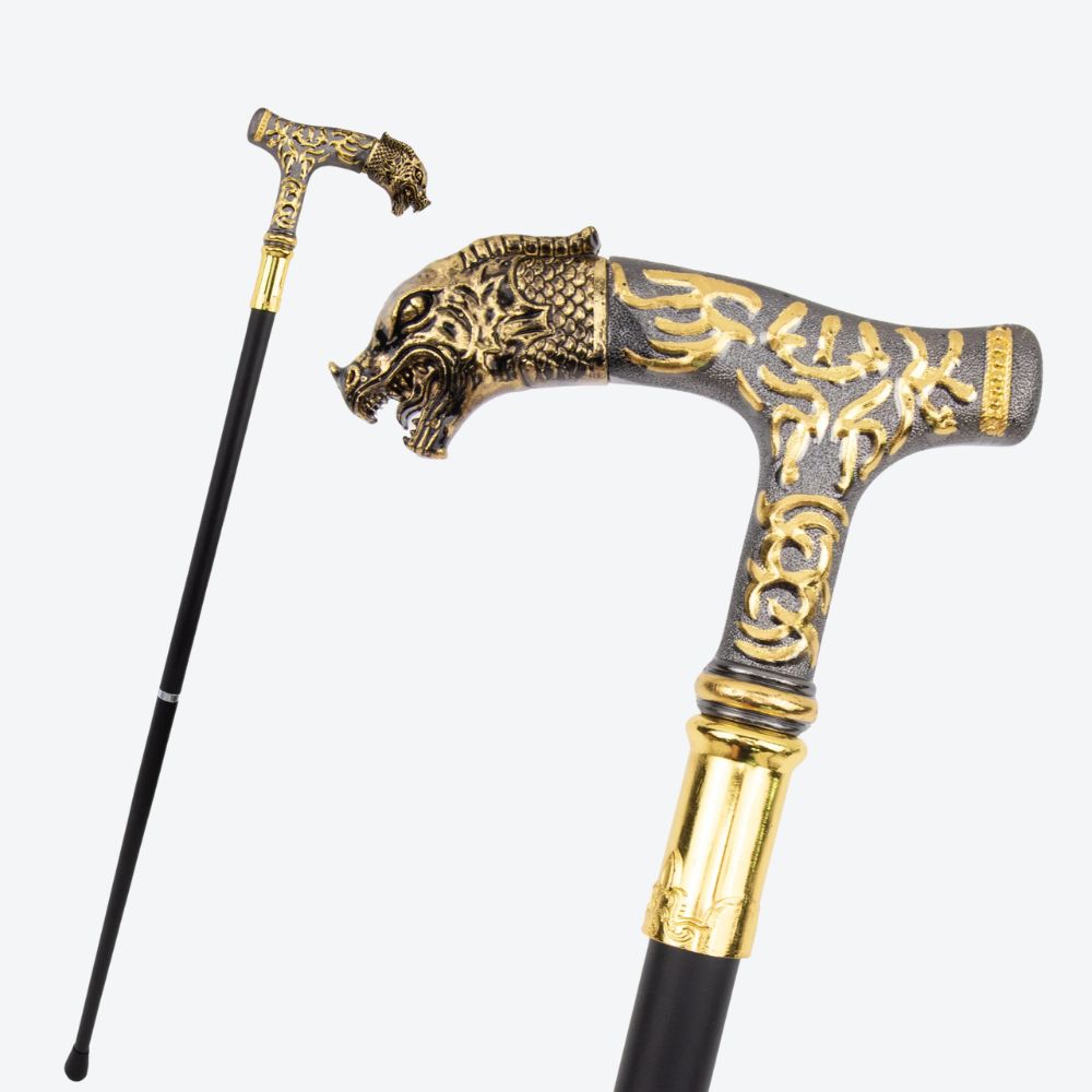 Classic Dragon Head Metal Cane-Bastoni UK