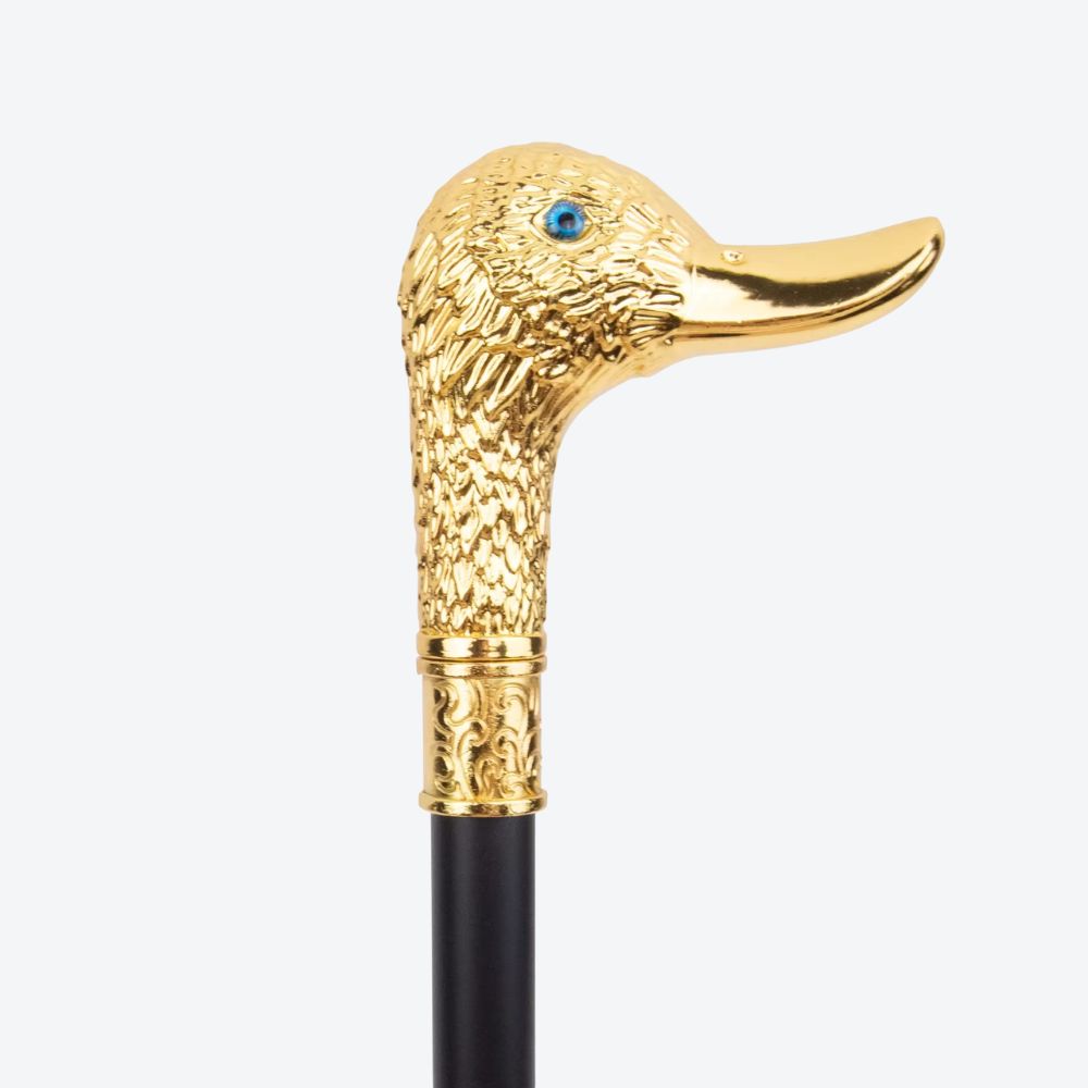 Classic Luxury Walking Stick with Golden Imperial Duck Design - Bastoni