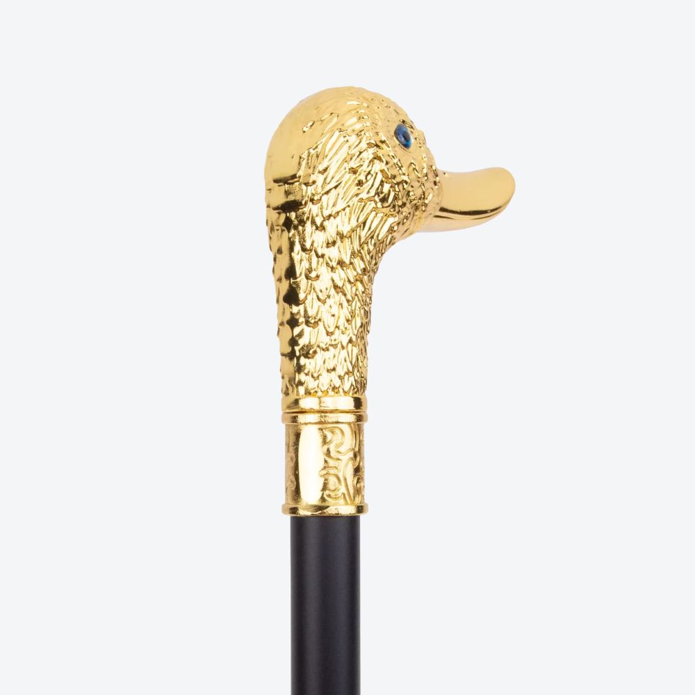 Classic Luxury Walking Stick with Golden Imperial Duck Design - Bastoni