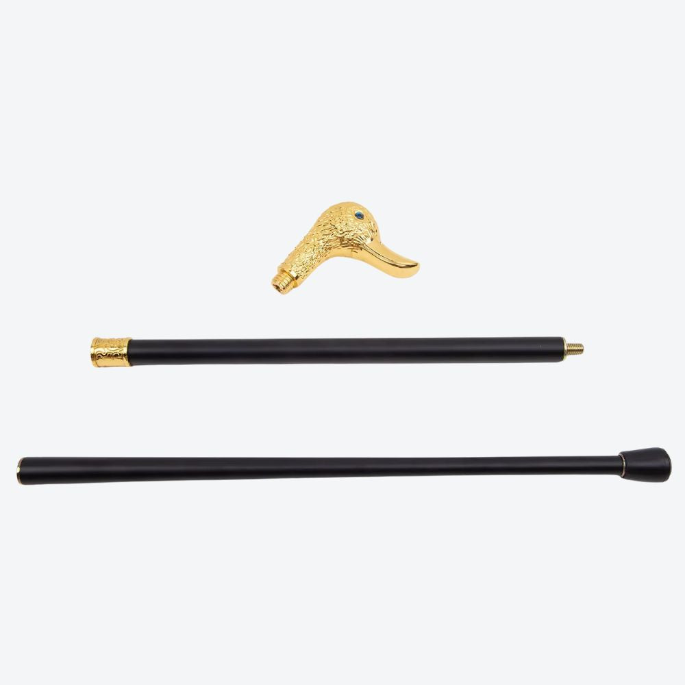Classic Luxury Walking Stick with Golden Imperial Duck Design - Bastoni