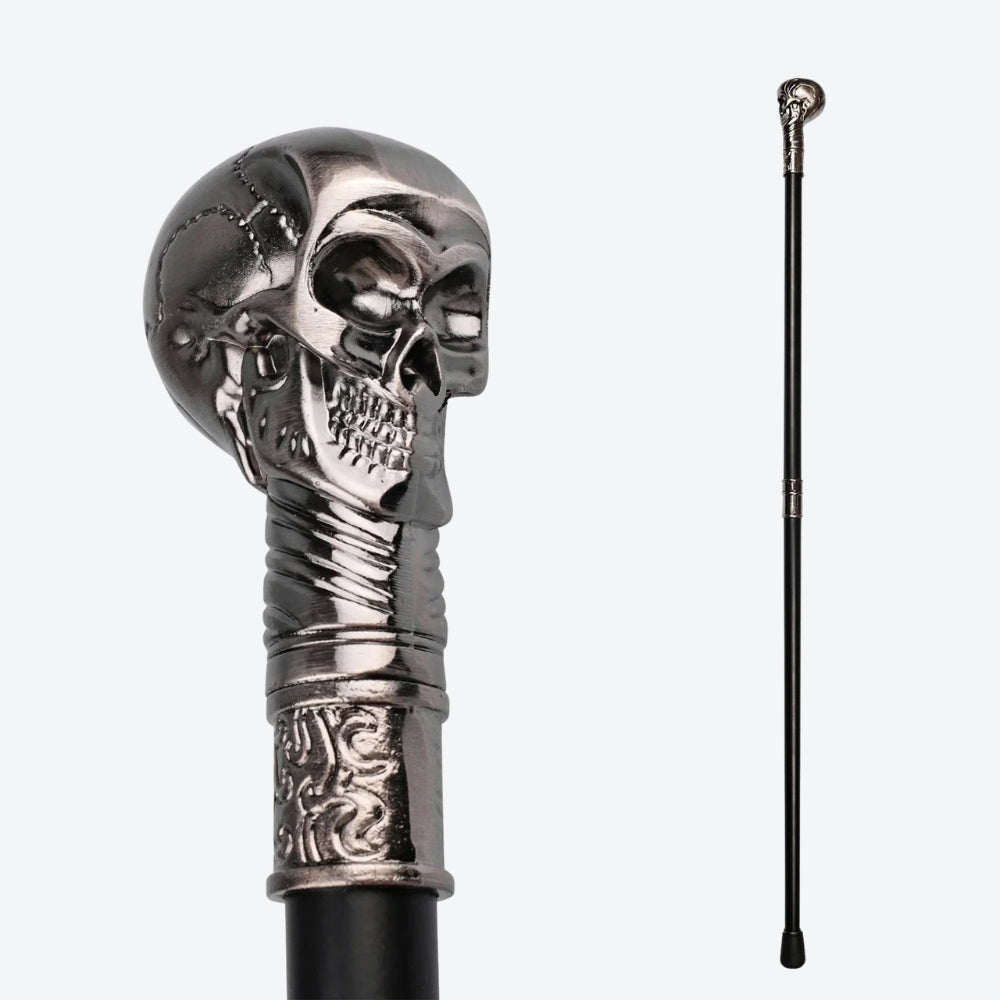 Classic Silver Skull Metal Cane - Bastoni