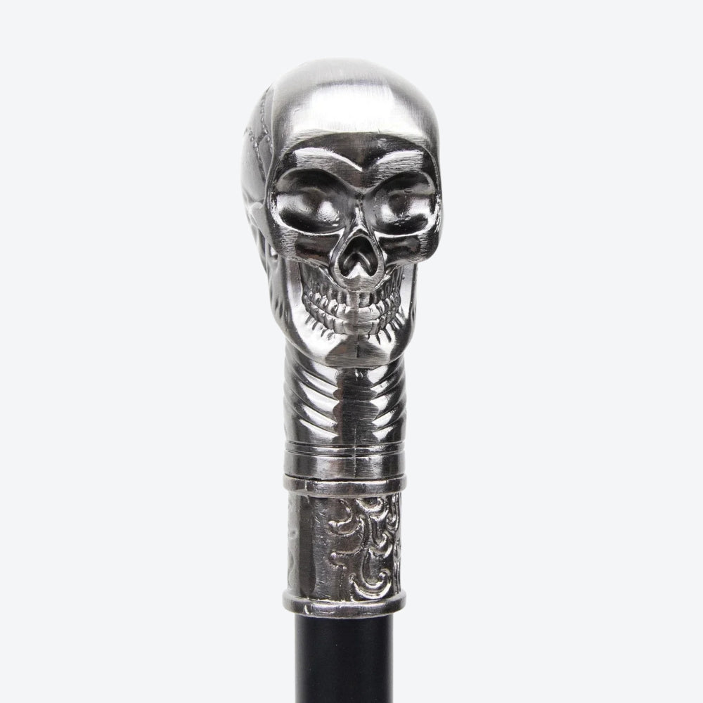 Classic Silver Skull Metal Cane - Bastoni