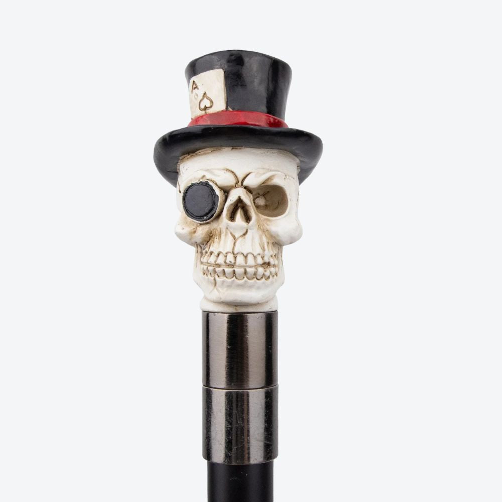 Classic Skull Top Hat Metal Cane-Bastoni UK