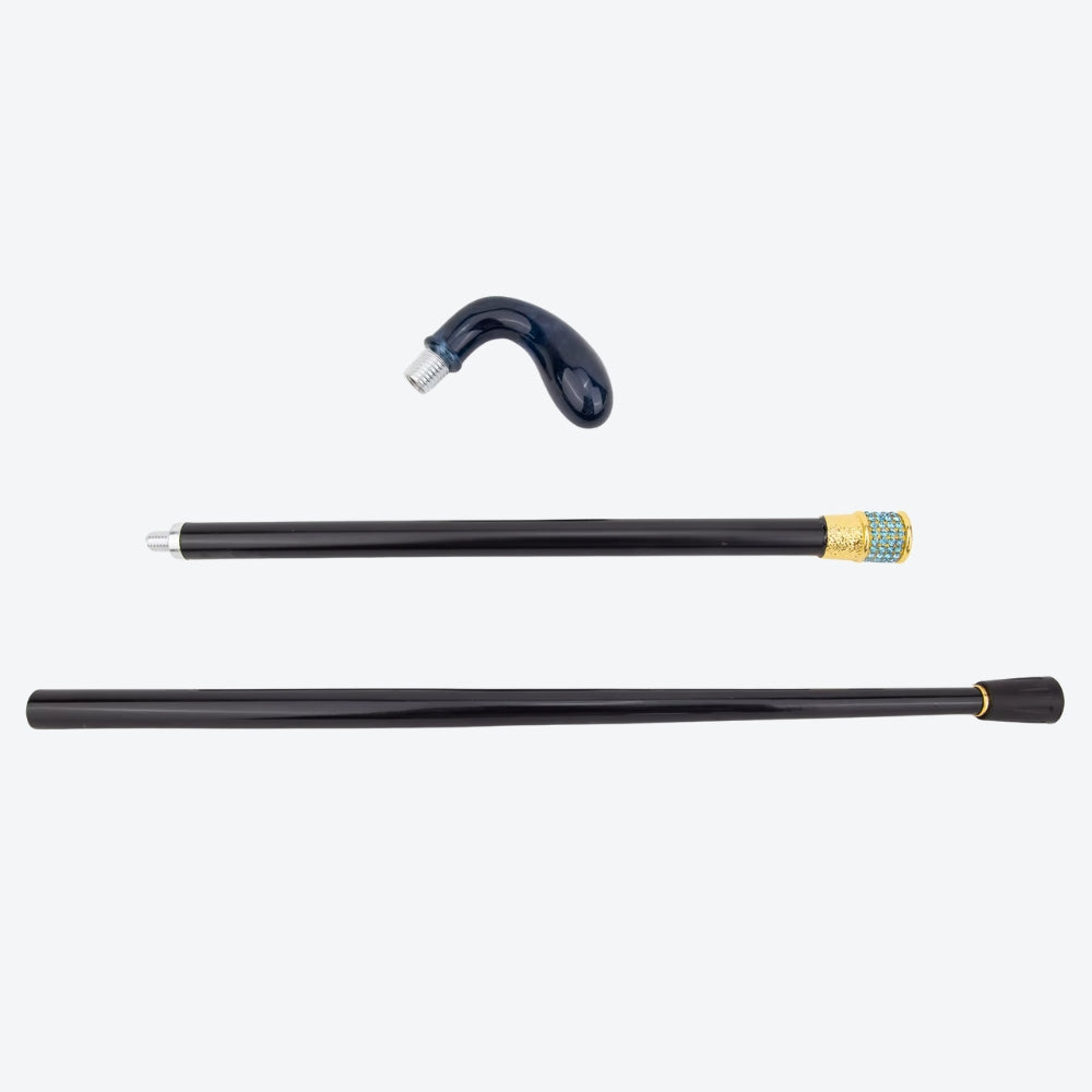 Royal Blue Elegant Metallic Walking Stick - Bastoni