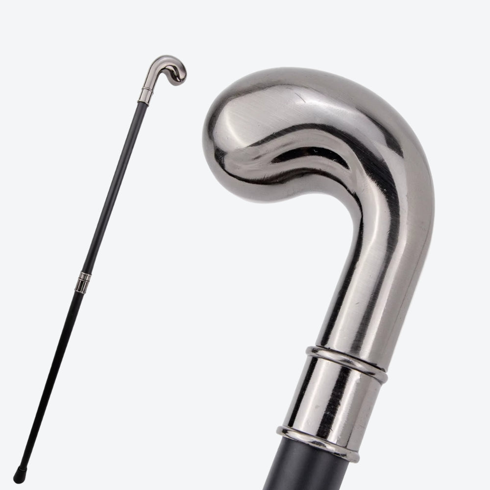 Classic Sovereign Silver Metal Walking Stick - Bastoni