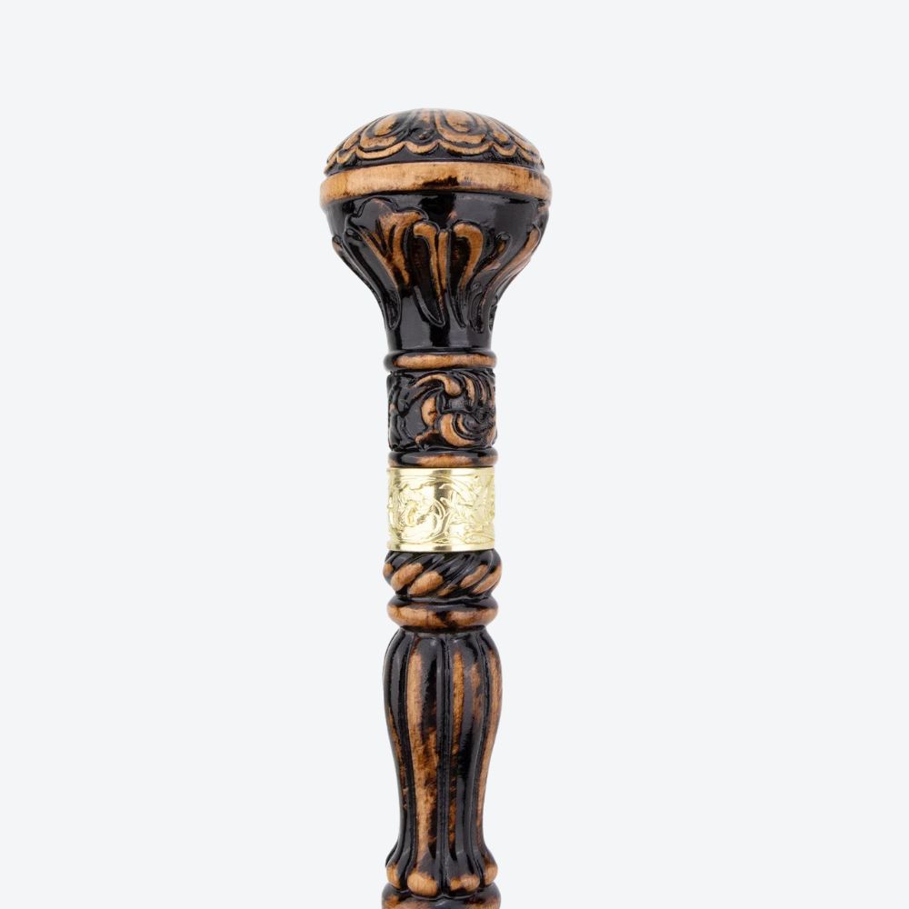 Classic Wooden Walking Stick with Carved Pommel-Bastoni UK