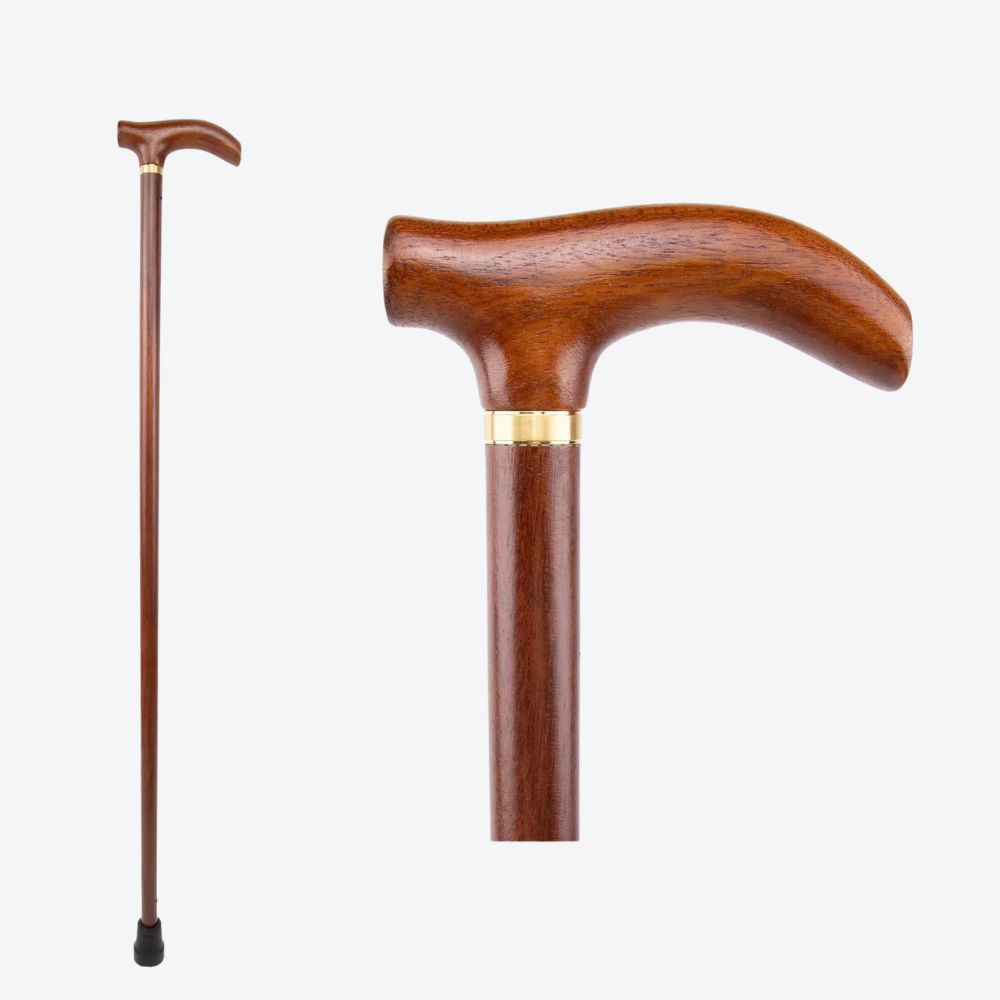 Brown Wooden Single Joint Fashion Walking Stick Decorative Cospaly Party Walking Cane Halloween Mace Crutch Wand Crosier 92cm - Bastoni
