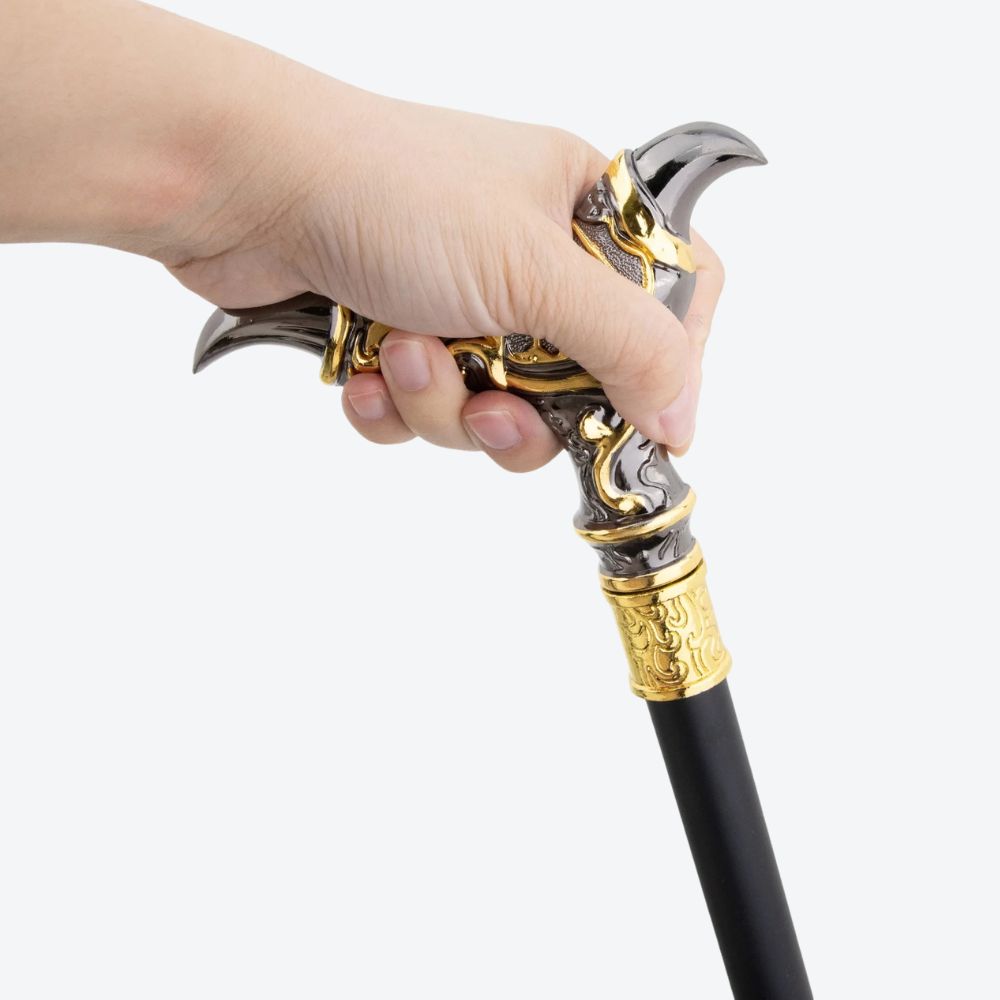 Double Claw Metal Cane Silver and Gold-Bastoni UK