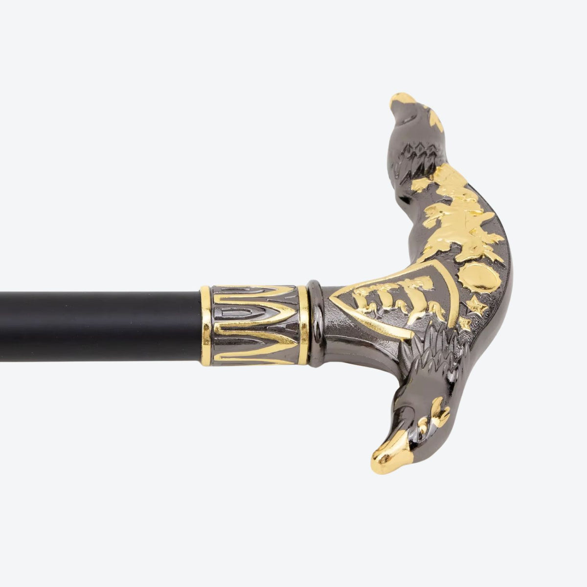 Double Eagle Metal Cane Gold-Bastoni UK