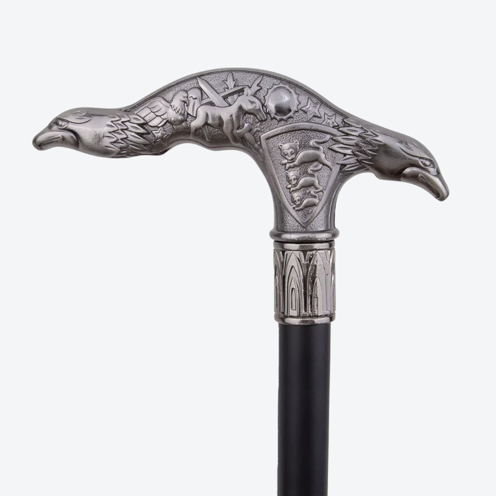 Double Eagle Metal Cane Silver-Bastoni UK