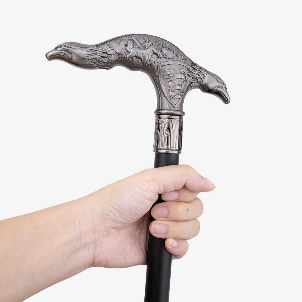 Double Eagle Metal Cane Silver-Bastoni UK