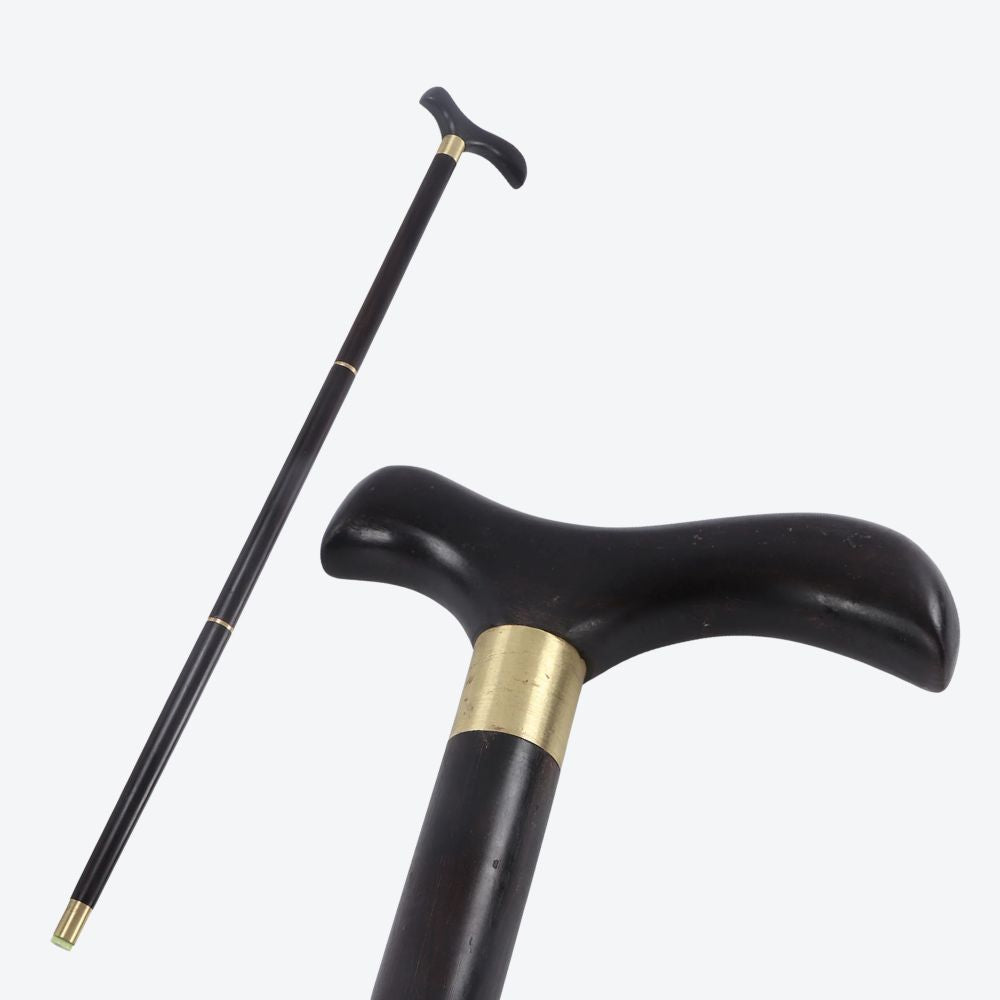 Bastoni Elegant Black Natural Wood Cane
