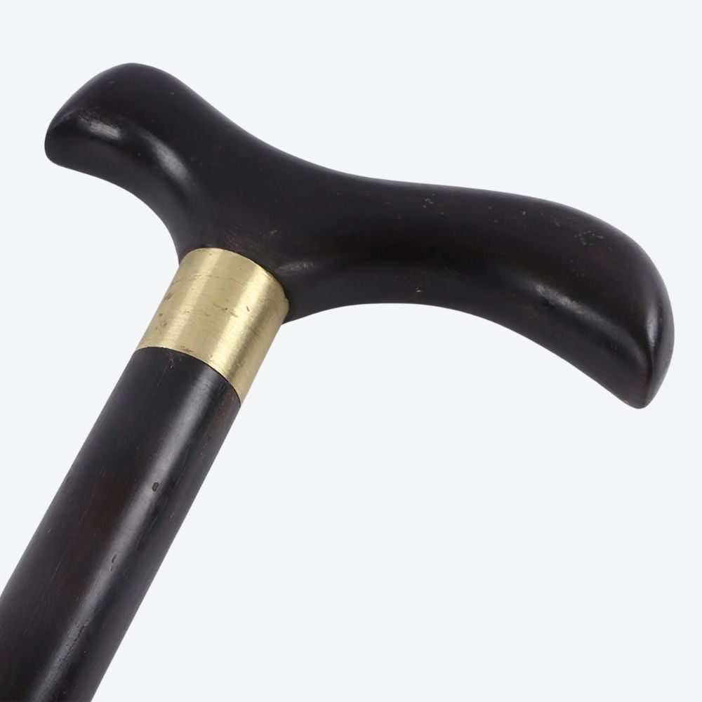 Bastoni Elegant Black Natural Wood Cane