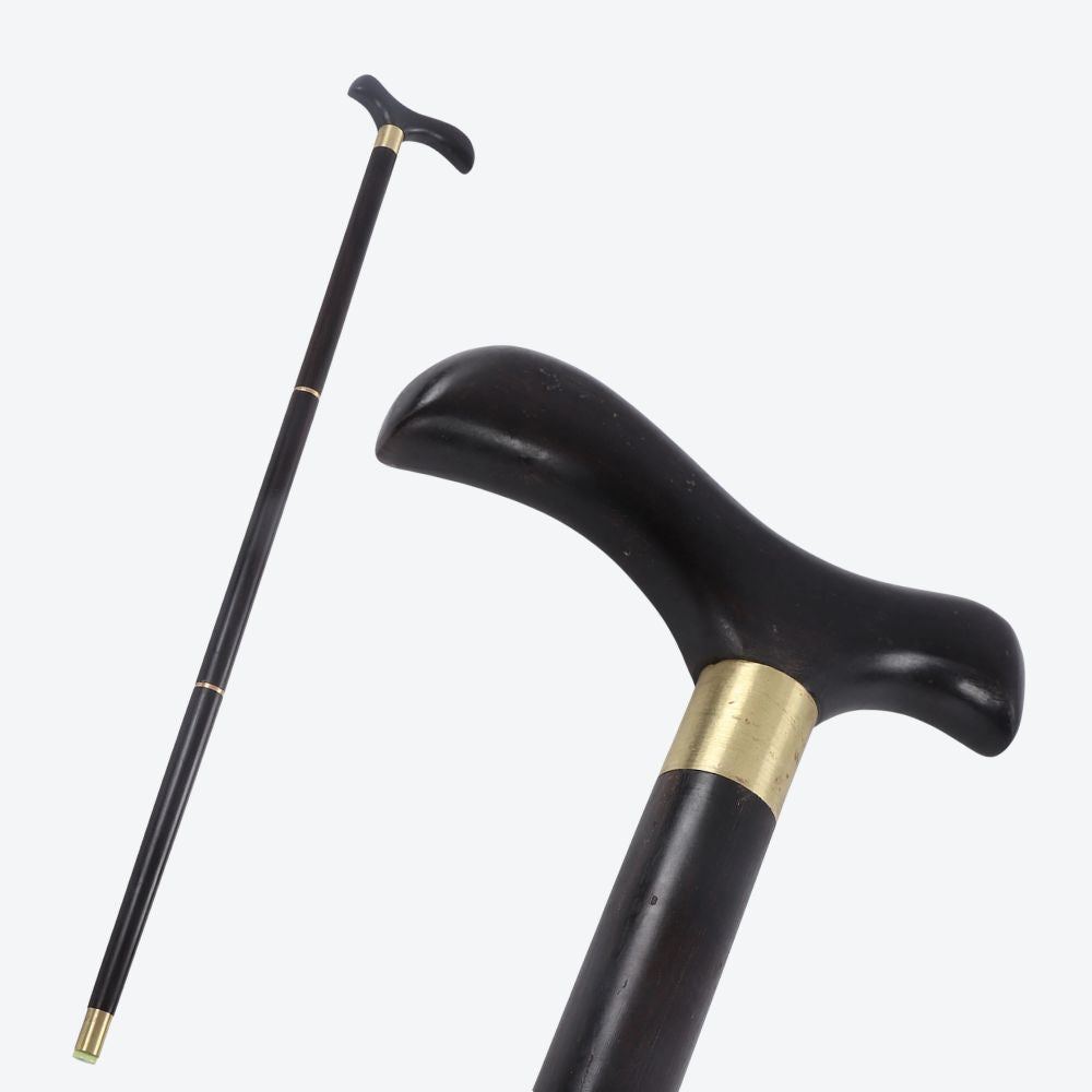 Bastoni Elegant Black Natural Wood Cane