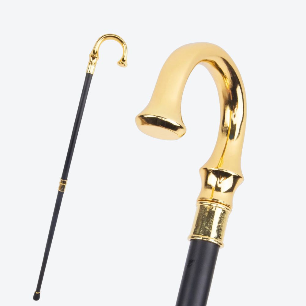 Elegant Cane with Gold U-Handle - Bastoni