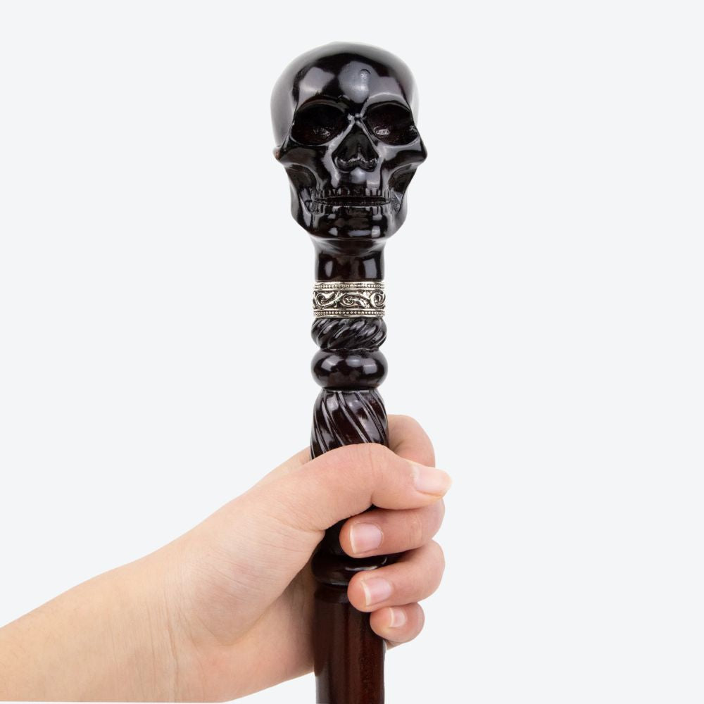 Elegant Skull Cane in Dark Wood - Bastoni