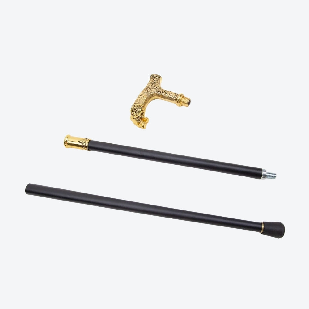 Elegant Golden Wolf Walking Stick - Bastoni