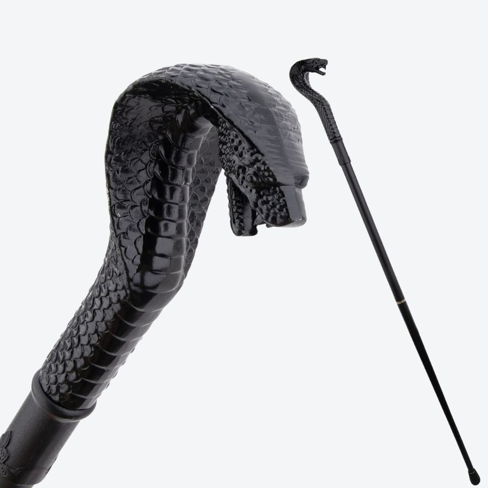 Vintage Black Naja Metal Cane-Bastoni UK